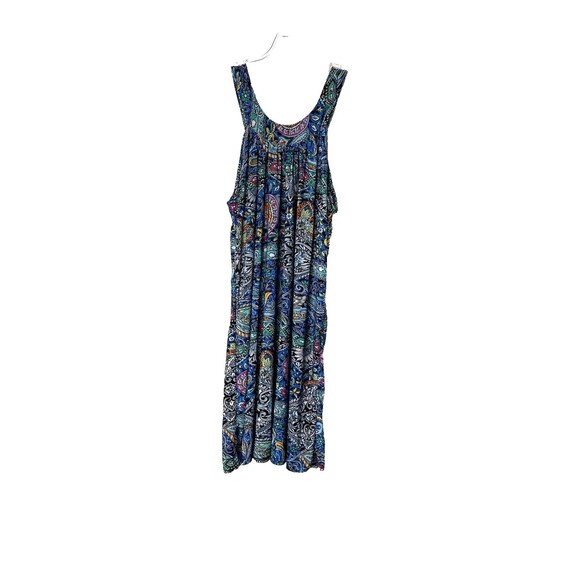Swing Mini Dress Paisley High Neck Multicolor Size S Jersey - Picture 2 of 8